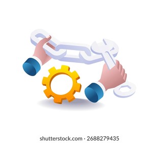 digital symbol for troubleshooting and repairing broken links