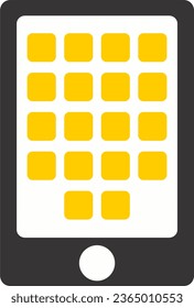 icono de ficha digital con botones amarillos