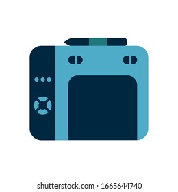 diseño de iconos de tipo tableta digital plano, comunicación tecnológica redes sociales Internet y tema de dispositivo Ilustración vectorial