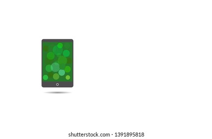 Digital tablet With green screen isolated on white background, Vector Illustration.