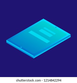 Digital tablet icon. Isometric of digital tablet vector icon for web design isolated on white background