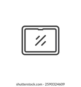 Digital Tablet line icon. linear style sign for mobile concept and web design. Tablet pc pad computer outline vector icon. Symbol, logo illustration. Vector graphics