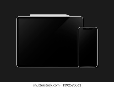 Tablet digital e uma maquete de celular
