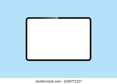 digital tablet mockup on blue vector background