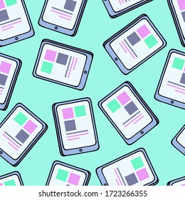 Digital tablet seamless pattern.