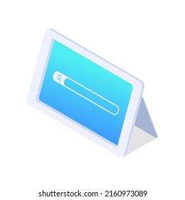 Digitales Tablett mit Suchleiste. isometrische Vektorgrafik