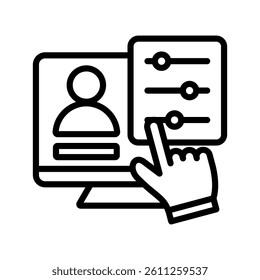 Digital Talent Line Vector Illustration On White Background.