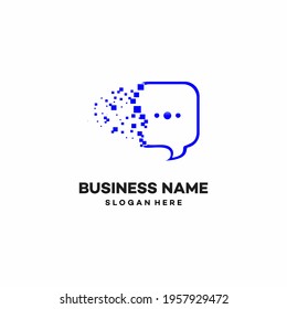 Digital talk , Fast talk of Consult Communication logo designs template vector stock illustration