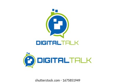 Digital talk for logo design concept, very suitable in various business purposes, also for icon, symbol and many more.