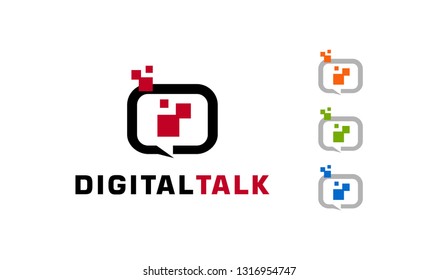 Digital talk logo with some color option