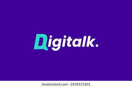 Digital Talk modern logo concept vector illustration