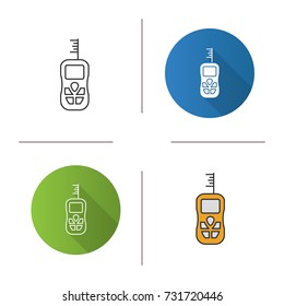 Digital tape measure icon. Flat design, linear and color styles. Laser ruler. Isolated vector illustrations