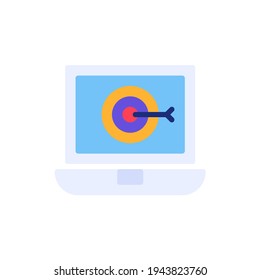 Digital target icon in flat icon style. Vector flat illustration