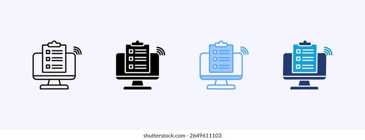 Digital Task Icon Set Multiple Style Collection