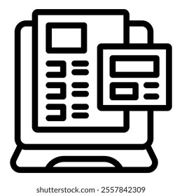 Digital tax preparation is made easy with online forms and calculator apps on a laptop, simplifying the process for taxpayers