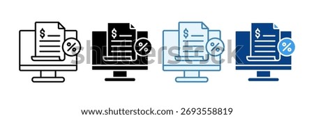 Digital Tax System Icon Set Multiple Style Collection