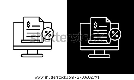 Digital Tax System White Icon Set Design