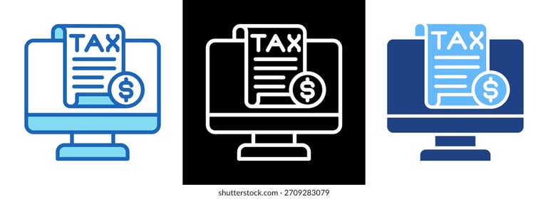 Digital Taxation Icon triplestyle Vector Illustration