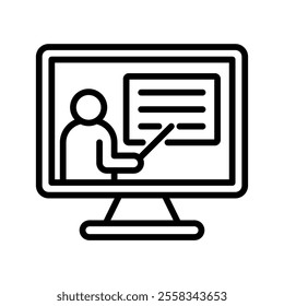 Digital Teaching Vector Lineal Icon on white background.