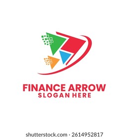 Digital Tech Arrows logo design vector template. Finance, Business, And Company identity logo design vector icon