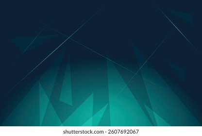 Digital Tech Background with Abstract Triangle Patterns, Abstract Futuristic Background with Green Geometric Shapes