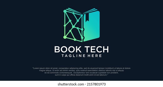 digital tech book logo design