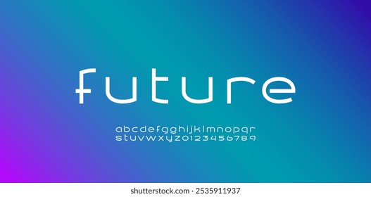 Digital tech font, cyber alphabet made future style, letters A, B, C, D, E, F, G, H, I, J, K, L, M, N, O, P, Q, R, S, T, U, V, W, X, Y, Z and numerals 0, 1, 2, 3, 4, 5, 6, 7, 8, 9.