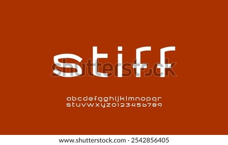 Digital tech font, cyber alphabet made future style, white letters A, B, C, D, E, F, G, H, I, J, K, L, M, N, O, P, Q, R, S, T, U, V, W, X, Y, Z and numerals 0, 1, 2, 3, 4, 5, 6, 7, 8, 9.