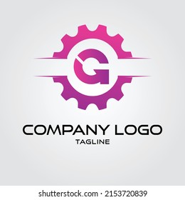 Digital tech g vector business logo template concept illustration Gear electronic factory sign Cog wheel technology symbol SEO emblem Design element