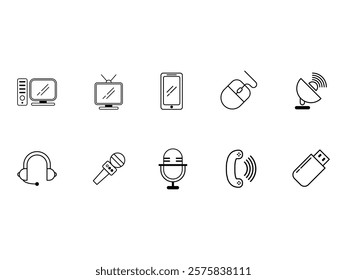 Digital Tech Icon Element Set