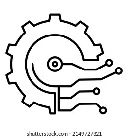 Digital tech icon in trendy outline style design. Vector illustration isolated on white background.