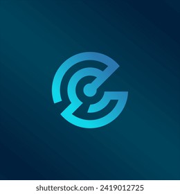 Digital Tech Letter Initial E Logo Design Template