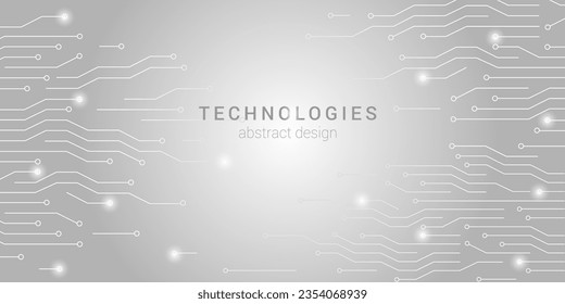 Fondo gris claro de tecnología digital con elementos de placa de circuito. Ideal para empresas tecnológicas, análisis de datos, temas de la era digital. Versátil para web, presentaciones, anuncios y más.