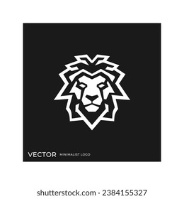 Digital tech lion logo. start up minimalist logo, clean and elegant company symbol