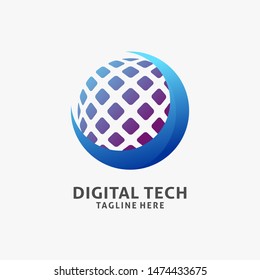 Digital tech logo design inspiration