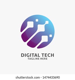 Digital tech logo design inspiration