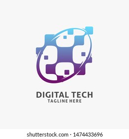 Digital tech logo design inspiration
