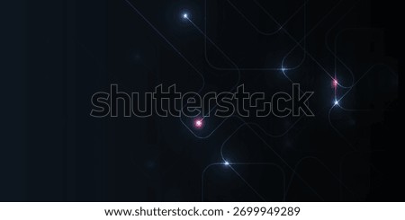 Digital tech motherboard circuit background with glowing rounded traces and neon nodes on dark, abstract PCB network banner template