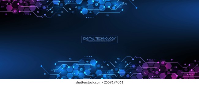 Digital tech motherboard texture design. Software coding. Technology electronic motherboard texture. Engineering and communication concept for header, web banner, website, presentation