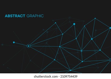 Digital tech pattern. Dark blue technology background. Geometric medicine grid with line and dot.