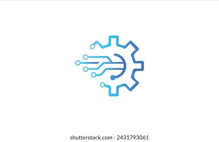 Digital tech - vector business logo template concept illustration.