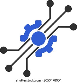 Digital tech vector illustration. Flat illustration iconic design of digital tech, isolated on a white background.