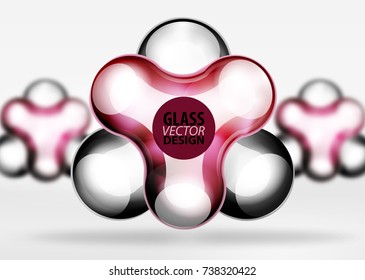 Digital techno bubble background template, vector business or technology abstract background
