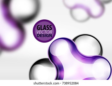 Digital techno bubble background template, vector business or technology abstract background