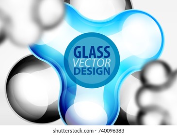 Digital techno bubble background template, vector business or technology abstract background