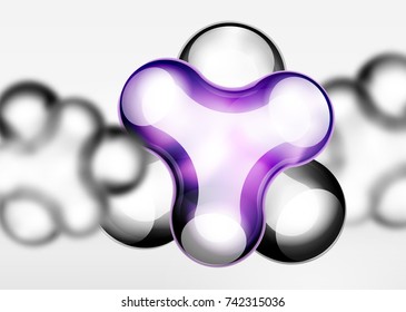 Digital techno bubble background template, vector business or technology abstract background