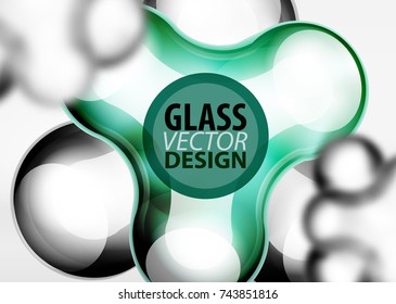 Digital techno bubble background template, vector business or technology abstract background