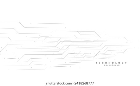 digital techno circuit line networked white background design vector