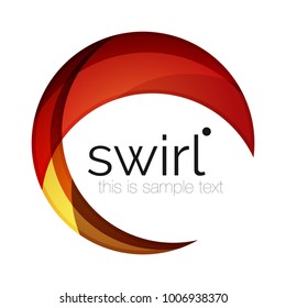 Digital techno swirl circle business icon, clean premium concept