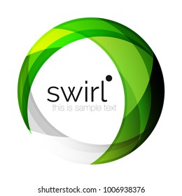 Digital techno swirl circle business icon, clean premium concept